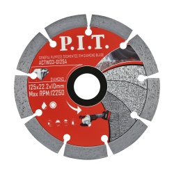 Диск алмазный отрезной (сегментированный) 125x22,2x1,4 мм(ACTW03-G125A) P.I.T.  