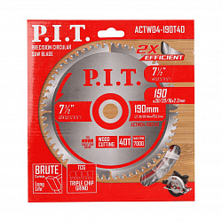 Диск пильный  190x30/20/16x2 мм 40T(ACTW04-190T40) PIT 