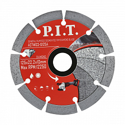 Диск алмазный отрезной (сегментированный) 125x22,2x1,4 мм (ACTW03-G125A) PIT 