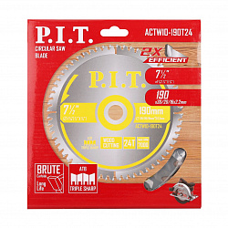 Диск пильный  190x30/20/16x2,2 мм 24T(ACTW10-190T24) PIT 