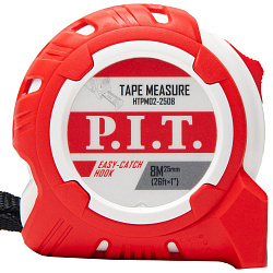 Рулетка с фиксатором  8 м x 25 мм, ABS+TPR (HTPM02-2508) PIT 